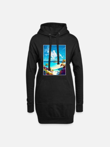 Eleuthera Karibik Vintage Reiseposter Souvenir - Hoodie-Kleid - Schwarz