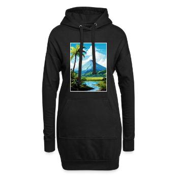 La Fortuna Costa Rica Vintage Travel Poster WPA - Sweat-shirt à capuche long Femme - noir - Devant