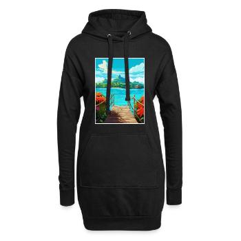 Bora Französisch-Polynesien Vintage Reiseposter WPA - Hoodie-Kleid - Schwarz - Vorne