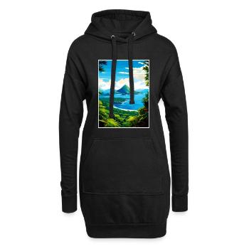 Sainte-Lucie Caraïbes Vintage voyage affiche WPA - Sweat-shirt à capuche long Femme - noir - Devant