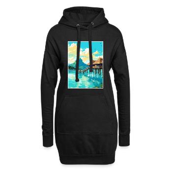 Bora Französisch-Polynesien Vintage Reiseposter WPA - Hoodie-Kleid - Schwarz - Vorne