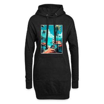 Las Terrenas Caraïbes Vintage voyage affiche WPA - Sweat-shirt à capuche long Femme - noir - Devant