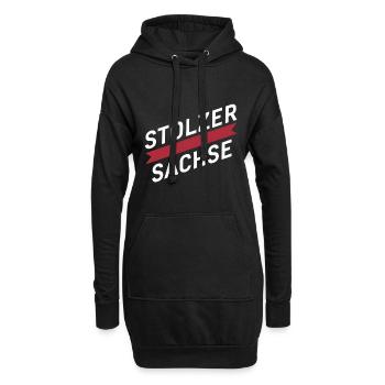 Stolzer Sachse Sachsen Heimat Liebe Identität - Hoodie-Kleid - Schwarz - Vorne