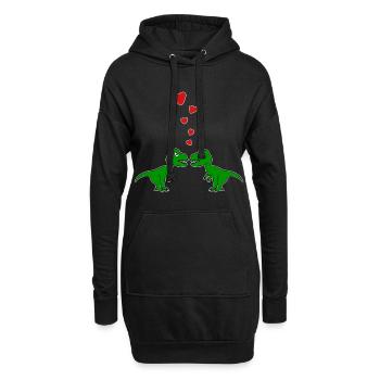 Tyrannosaurus TRex Liebespaar Liebe - Hoodie-Kleid - Schwarz - Vorne