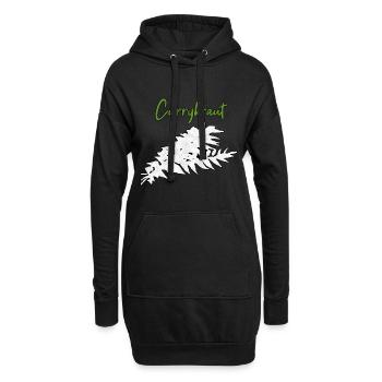 Herbes au curry - Sweat-shirt à capuche long Femme - noir - Devant