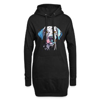 Dalmatinische Hunderasse Aquarell Karikatur Kawaii Colo - Hoodie-Kleid - Schwarz - Vorne