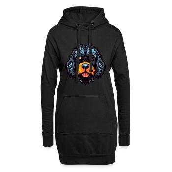 Portugiesischer Wasserhund Rasse Aquarell Cartoon Kawa - Hoodie-Kleid - Schwarz - Vorne