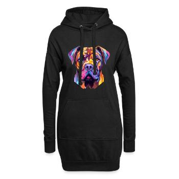Cane Corso Dog Breed Watercolor Cartoon Kawaii Col - Hoodie Dress - black - Front