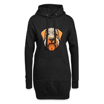 Soft Coated Wheaten Terrier Dog Breed Watercolor C - Hoodie Dress - black - Front