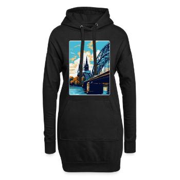 Cologne Allemagne Affiche de voyage vintage Souvenir WPA - Sweat-shirt à capuche long Femme - noir - Devant