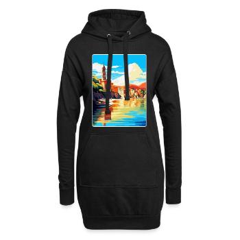San Sebastian Spanien Vintage Reiseplakat Souvenir - Hoodie-Kleid - Schwarz - Vorne