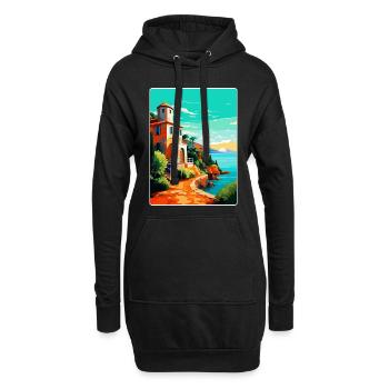 Costa Brava Spanien Vintage Reiseplakat Souvenir - Hoodie-Kleid - Schwarz - Vorne