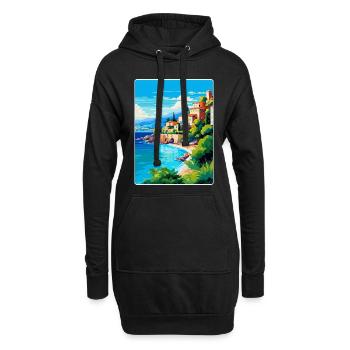 Côte d Azur Frankreich Vintage Reiseplakat Souvenir - Hoodie-Kleid - Schwarz - Vorne