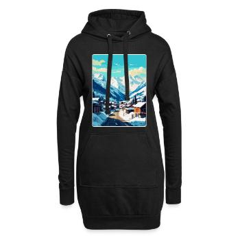 Ischgl Österreich Vintage Reiseplakat Souvenir WPA - Hoodie-Kleid - Schwarz - Vorne