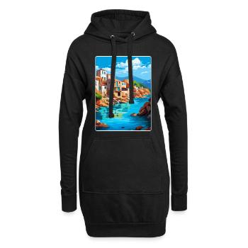Crète Grèce Affiche de voyage vintage WPA Souvenir - Sweat-shirt à capuche long Femme - noir - Devant