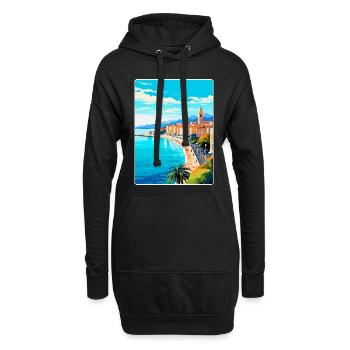 Nizza Frankreich Vintage Reiseplakat WPA Kunst Souvenir - Hoodie-Kleid - Schwarz - Vorne