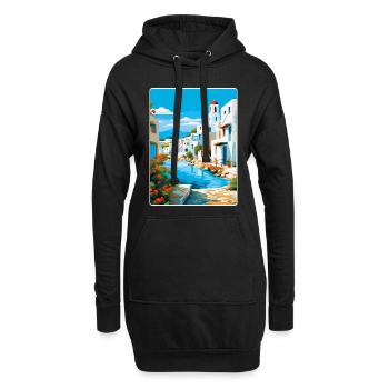 Paros Grèce Affiche de voyage vintage WPA Souvenir - Sweat-shirt à capuche long Femme - noir - Devant