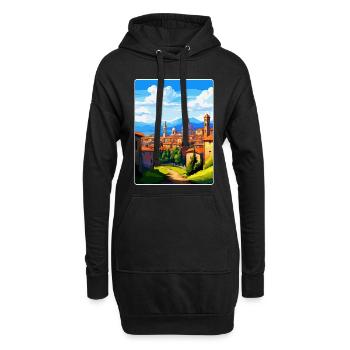 Bergamo Italien Vintage Reiseposter WPA Souvenir - Hoodie-Kleid - Schwarz - Vorne