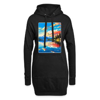 Lac de Varèse Italie Affiche de voyage vintage souvenir - Sweat-shirt à capuche long Femme - noir - Devant