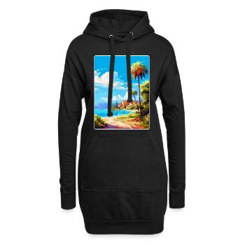 Alcudia Espagne Affiche de voyage vintage WPA Souvenir - Sweat-shirt à capuche long Femme - noir - Devant