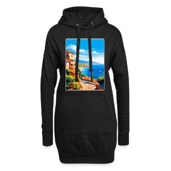 Côte d Azur Frankreich Vintage Reiseplakat Souvenir - Hoodie-Kleid - Schwarz - Vorne