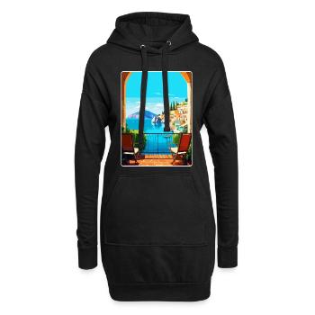 Capri Italie Affiche de voyage vintage WPA Art Souvenir - Sweat-shirt à capuche long Femme - noir - Devant