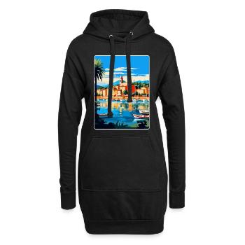 Saint Tropez Frankreich Vintage Reiseplakat Souvenir - Hoodie-Kleid - Schwarz - Vorne