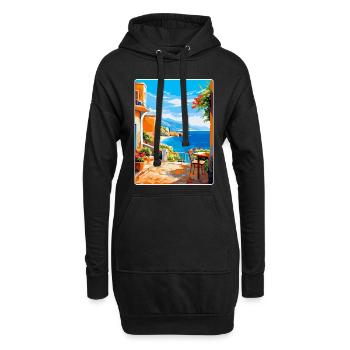 Crète Grèce Affiche de voyage vintage WPA Souvenir - Sweat-shirt à capuche long Femme - noir - Devant