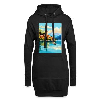 Comer See Italien Vintage Reiseplakat Souvenir WPA - Hoodie-Kleid - Schwarz - Vorne