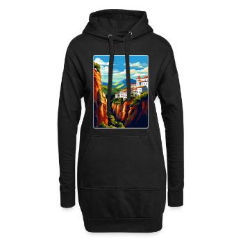 Ronda Espagne Affiche de voyage vintage WPA Art Souvenir - Sweat-shirt à capuche long Femme - noir - Devant
