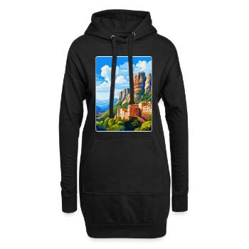 Montserrat Spanien Vintage Reiseplakat Souvenir - Hoodie-Kleid - Schwarz - Vorne