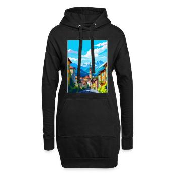 Bozen Italien Vintage Reiseplakat WPA Souvenir - Hoodie-Kleid - Schwarz - Vorne