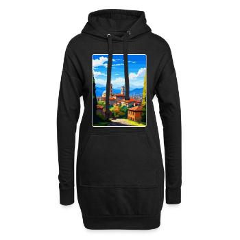 Bergamo Italien Vintage Reiseposter WPA Souvenir - Hoodie-Kleid - Schwarz - Vorne