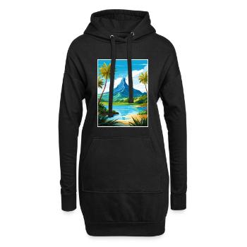 Bora Französisch-Polynesien Vintage Reiseposter - Hoodie-Kleid - Schwarz - Vorne