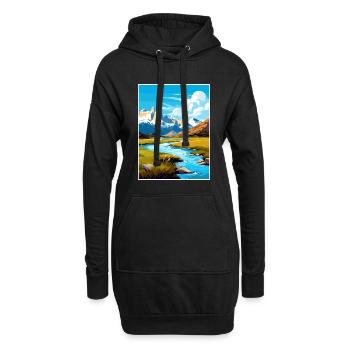 Torres Del Paine Affiche de voyage vintage souvenir - Sweat-shirt à capuche long Femme - noir - Devant