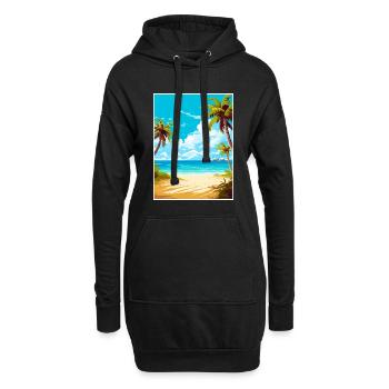 Îles Turques-et-Caïques Caraïbes Affiche de voyage - Sweat-shirt à capuche long Femme - noir - Devant