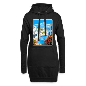 Paros Grèce Affiche de voyage vintage WPA Souvenir - Sweat-shirt à capuche long Femme - noir - Devant