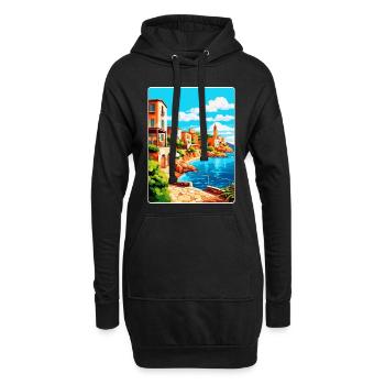 Costa Brava Spanien Vintage Reiseplakat Souvenir - Hoodie-Kleid - Schwarz - Vorne