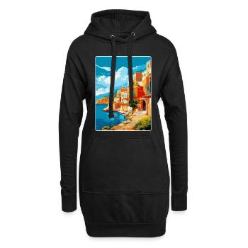 Crète Grèce Affiche de voyage vintage WPA Souvenir - Sweat-shirt à capuche long Femme - noir - Devant