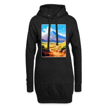 Parc national du Teide Espagne Affiche de voyage vintage - Sweat-shirt à capuche long Femme - noir - Devant