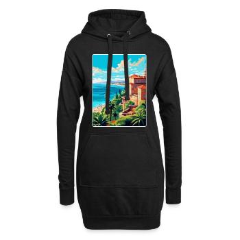 Côte d azur Frankreich Vintage Reiseplakat Souvenir - Hoodie-Kleid - Schwarz - Vorne