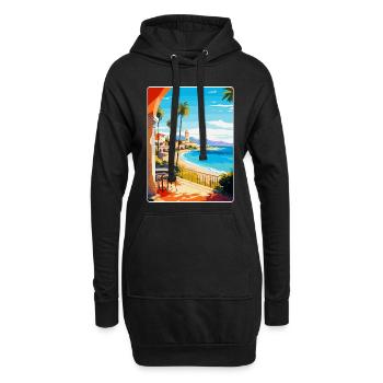 Costa Del Sol Spanien Vintage Reiseplakat Souvenir - Hoodie-Kleid - Schwarz - Vorne
