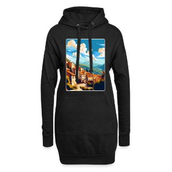 Cuenca Espagne Affiche de voyage vintage WPA Souvenir - Sweat-shirt à capuche long Femme - noir - Devant