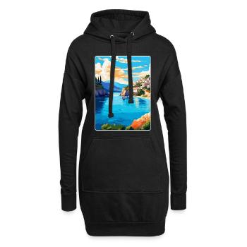 Crète Grèce Affiche de voyage vintage WPA Souvenir - Sweat-shirt à capuche long Femme - noir - Devant