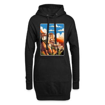 Cuenca Espagne Affiche de voyage vintage WPA Souvenir - Sweat-shirt à capuche long Femme - noir - Devant