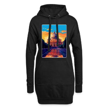 Basilique Saint-Pierre Italie Affiche de voyage vintage - Sweat-shirt à capuche long Femme - noir - Devant