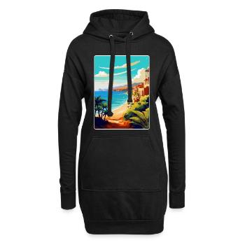 Îles Canaries Espagne Affiche de voyage vintage WPA Art - Sweat-shirt à capuche long Femme - noir - Devant