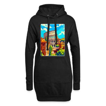Rom Italien Vintage Reiseplakat Souvenir Souvenir - Hoodie-Kleid - Schwarz - Vorne