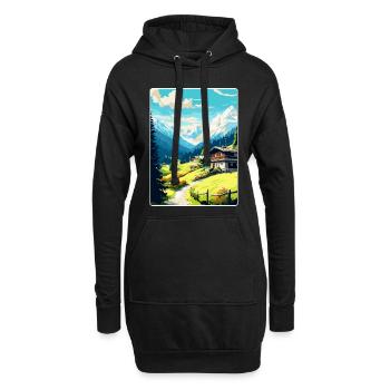 Klosters Serneus Schweiz Vintage Reiseposter - Hoodie-Kleid - Schwarz - Vorne