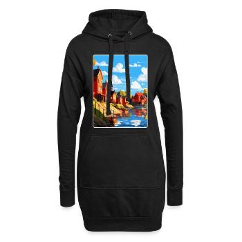 Porvoo Finlande Affiche de voyage vintage souvenir WPA - Sweat-shirt à capuche long Femme - noir - Devant
